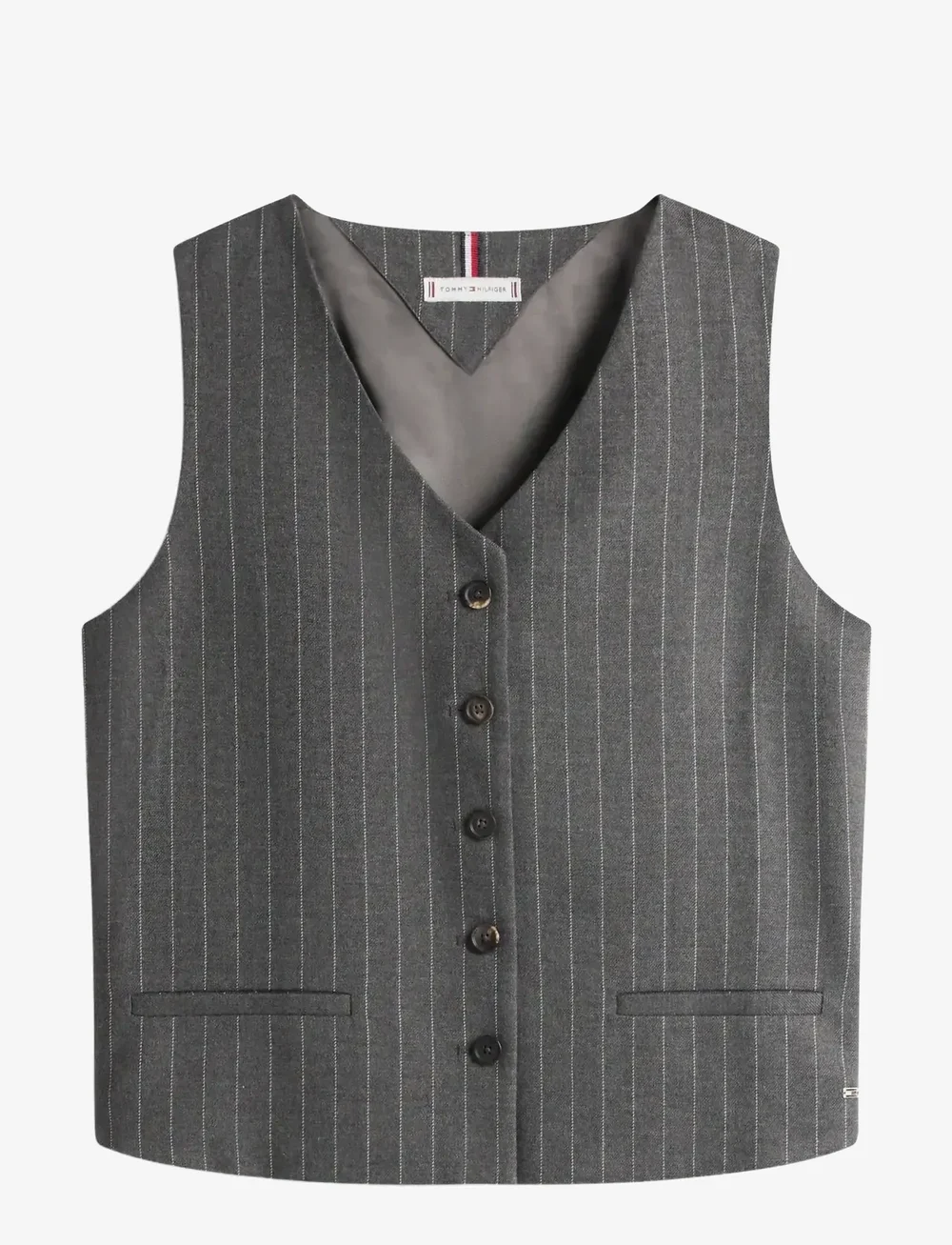 Tommy Hilfiger - PINSTRIPE TAILORED VEST - westen - mid grey heather pinstripe - 1