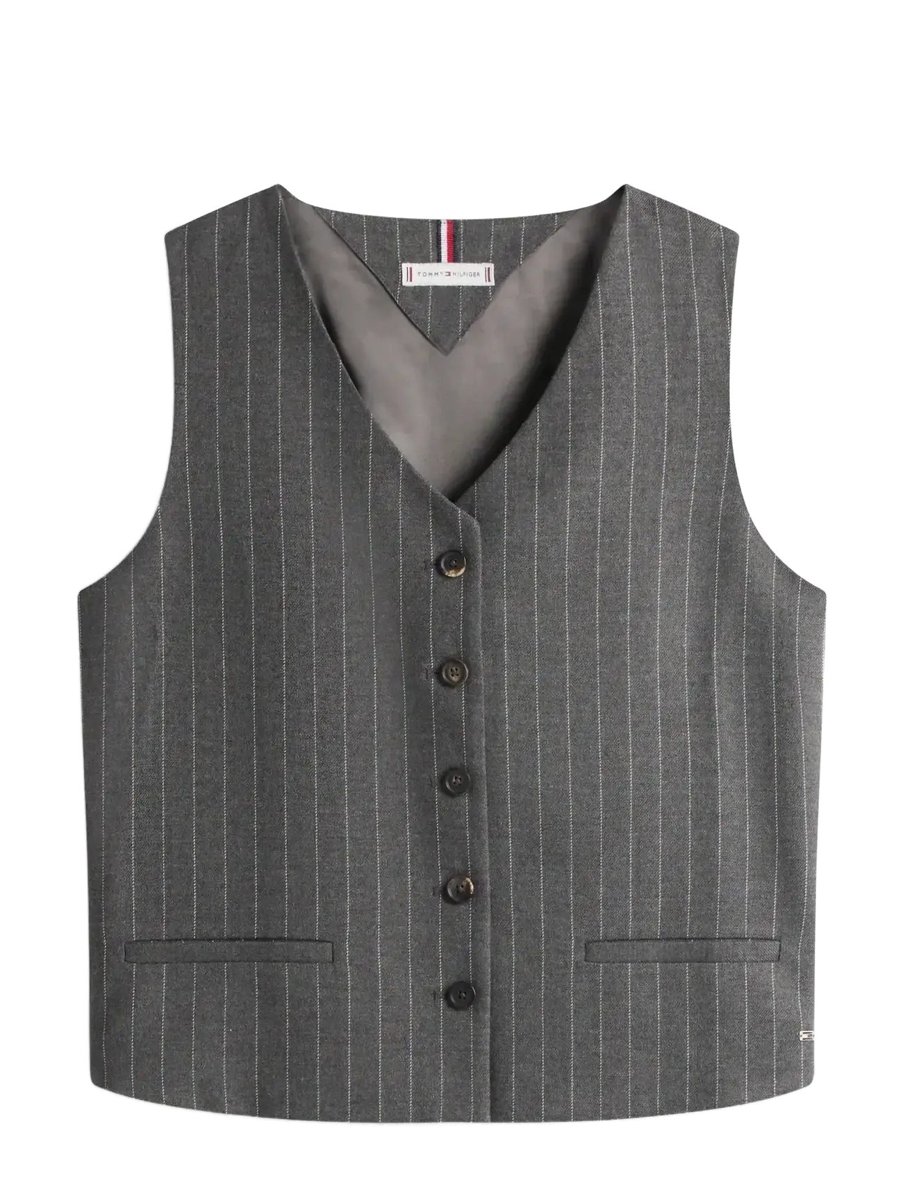 Tommy Hilfiger PINSTRIPE TAILORED VEST - Westen - MID GREY HEATHER PINSTRIPE / grey