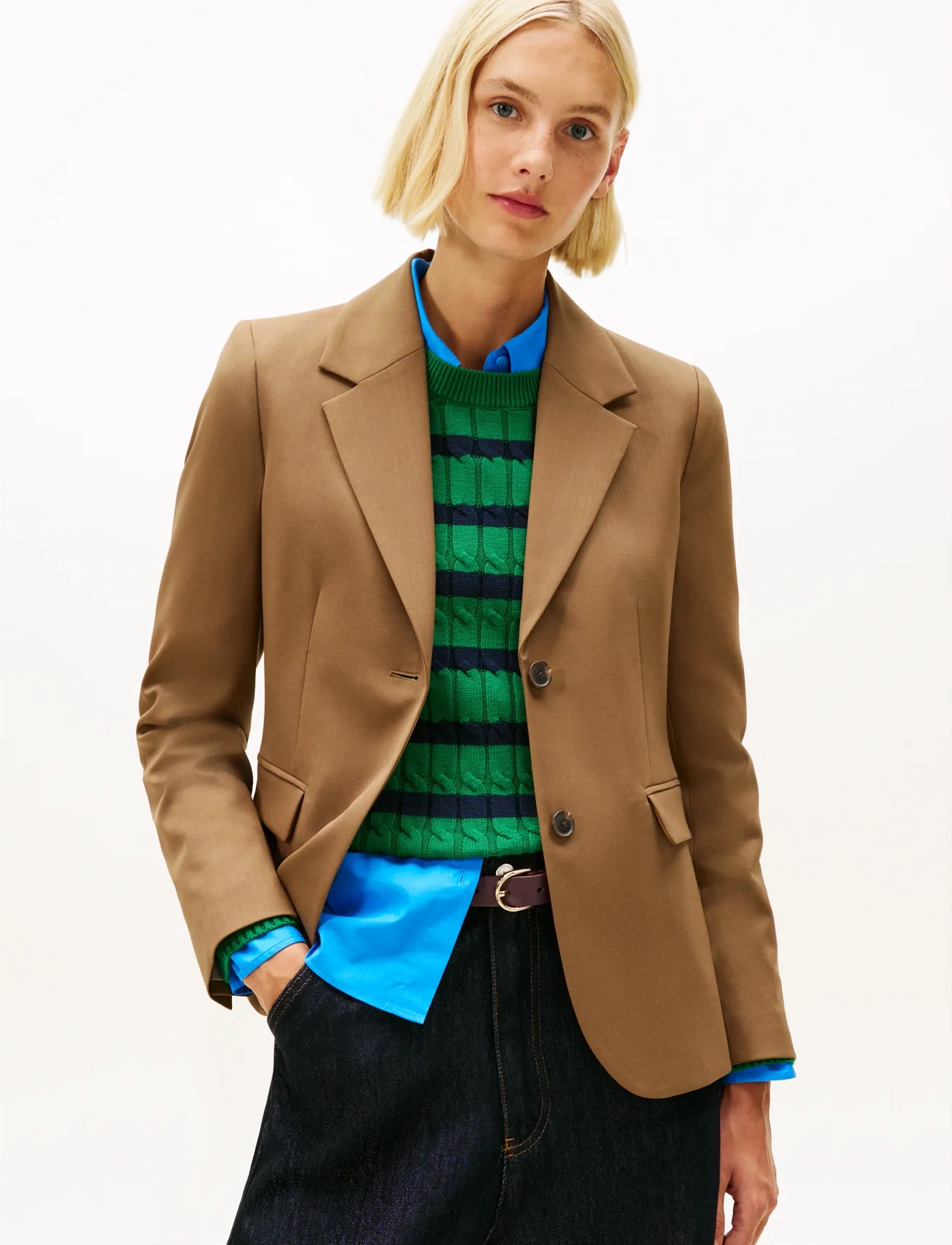 Tommy Hilfiger TIMELESS WOOL REG STRT SB BLAZER - Einreihige Blazer - NORDIC TAUPE / beige