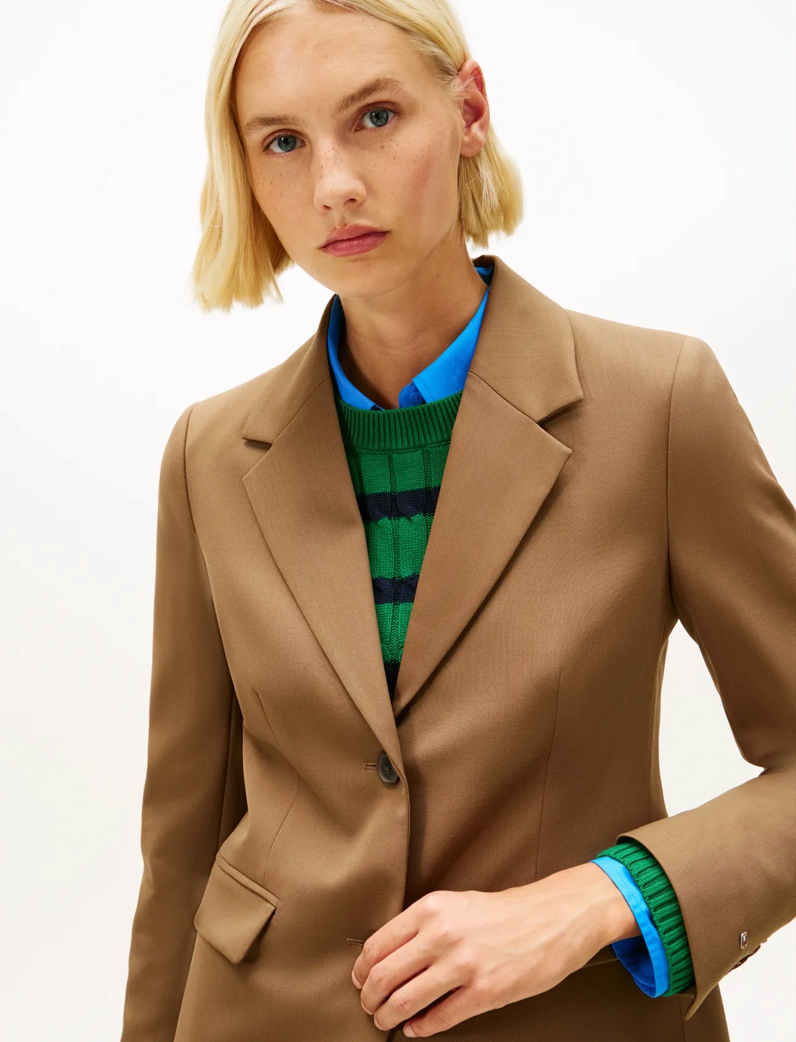 Tommy Hilfiger - TIMELESS WOOL REG STRT SB BLAZER - festtøj til outletpriser - nordic taupe - 4