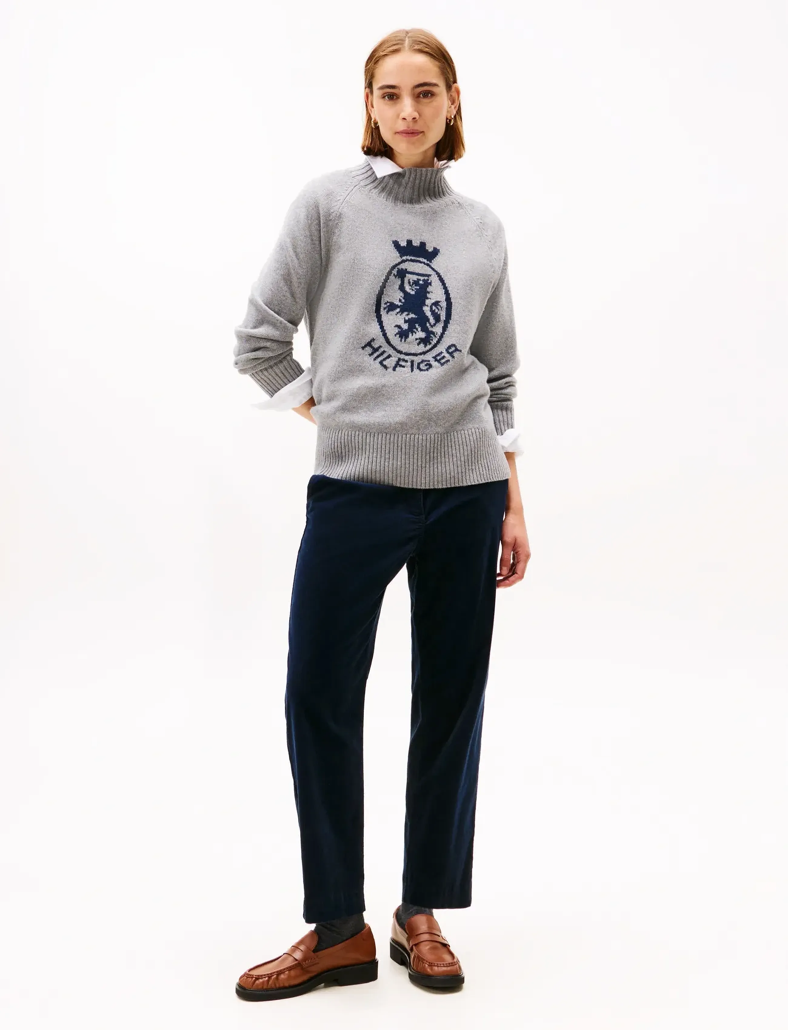 Tommy Hilfiger CORDUROY SLIM STRAIGHT PANT - Transitional Layering - DARK NIGHT NAVY / navy