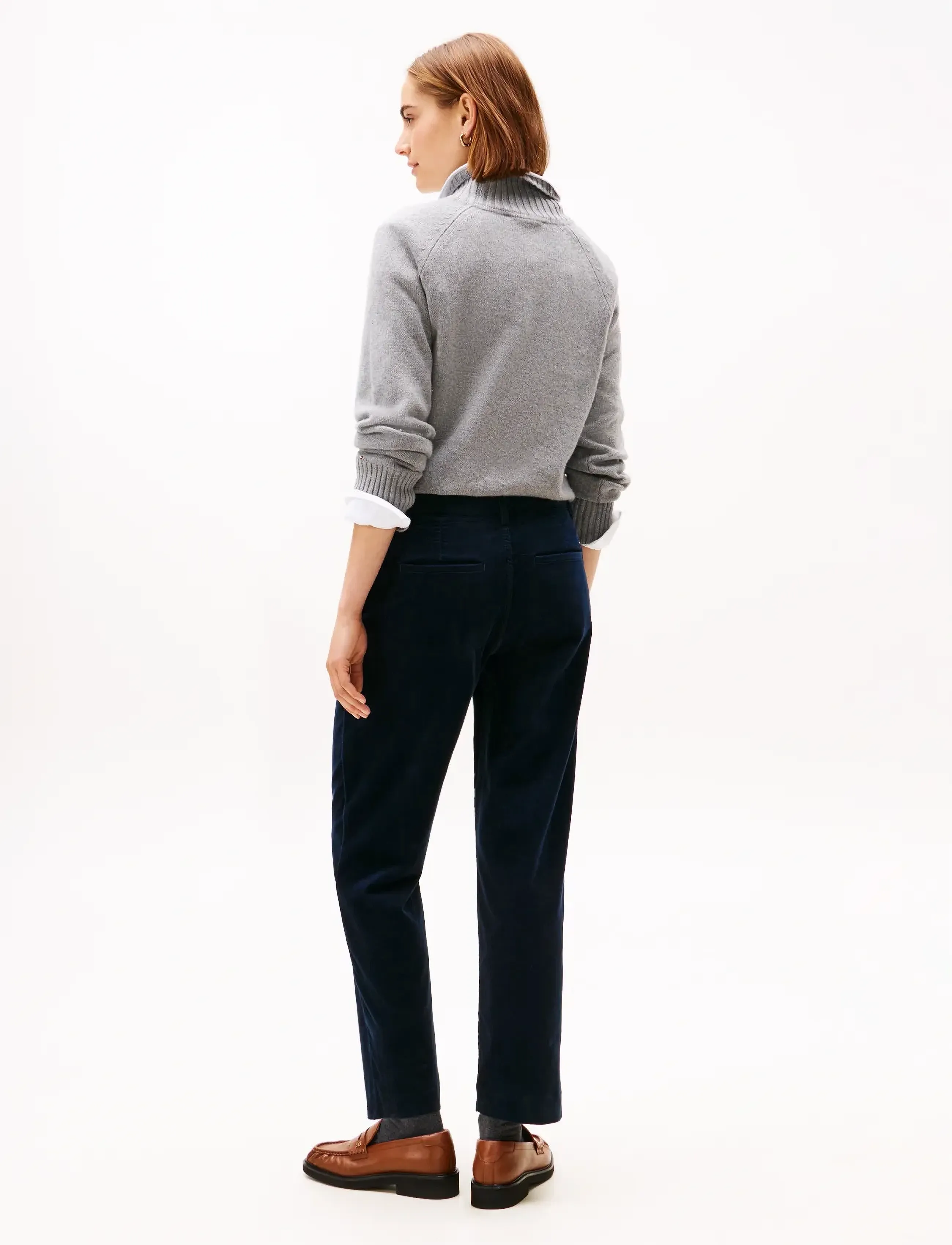 Tommy Hilfiger - CORDUROY SLIM STRAIGHT PANT - straight leg hosen - dark night navy - 4