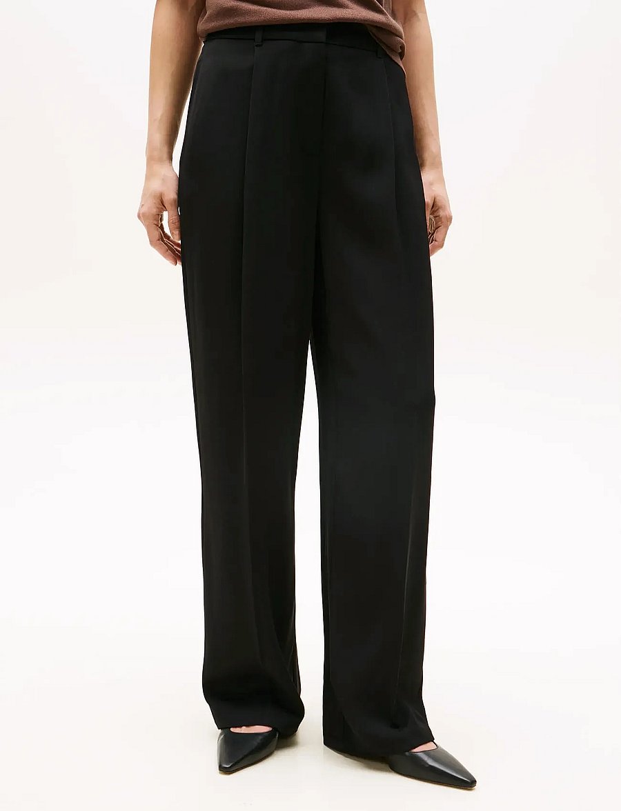 Tommy Hilfiger - VIS TWILL RLXD STRAIGHT PANTS - pantalons habillés - black - 0