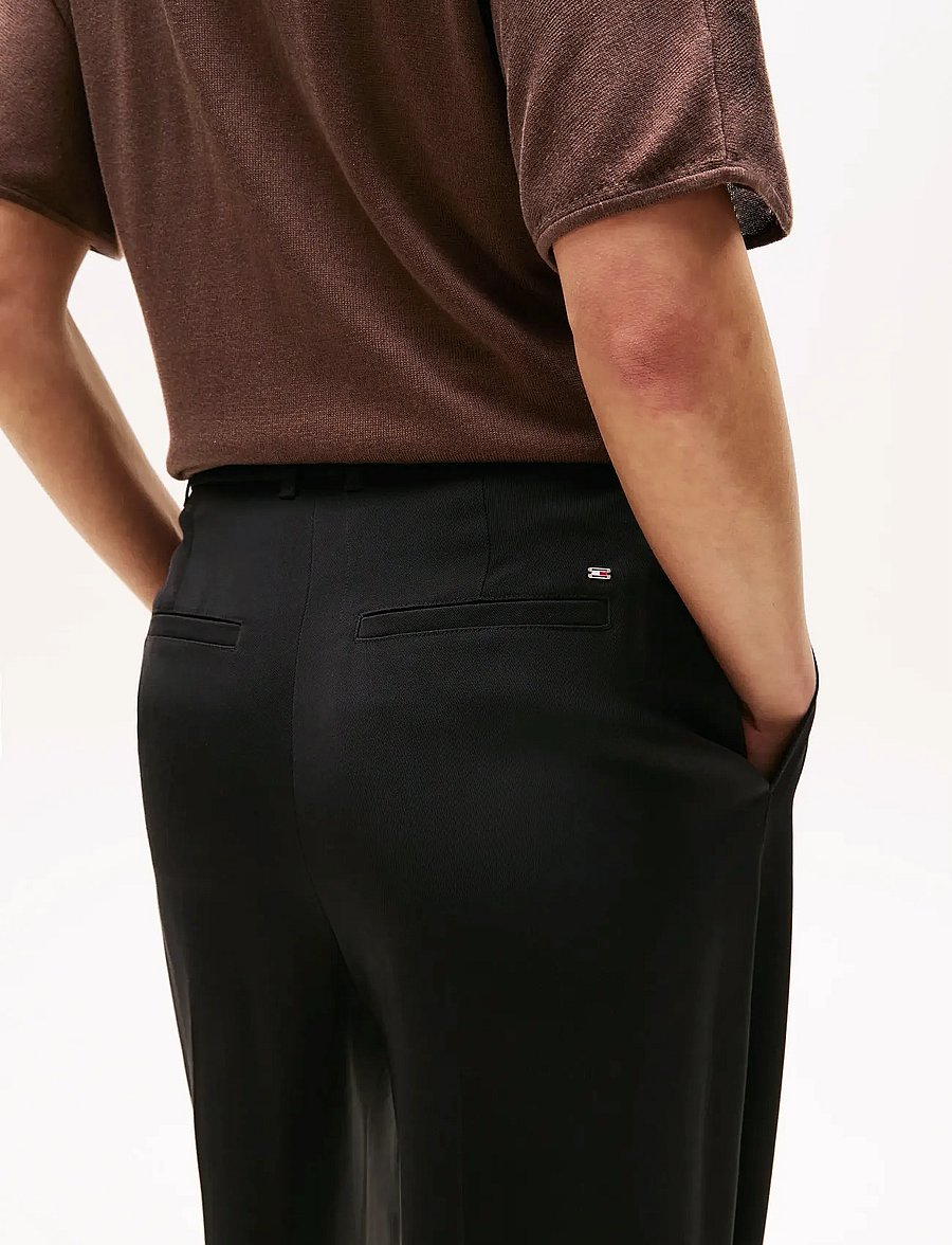 Tommy Hilfiger - VIS TWILL RLXD STRAIGHT PANTS - pantalons habillés - black - 4