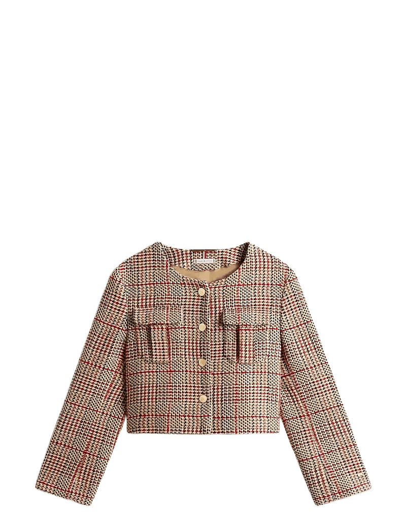 Tommy Hilfiger - TWEED LADY JACKET - bouclés stiilis jakid - red/ grey check - 1