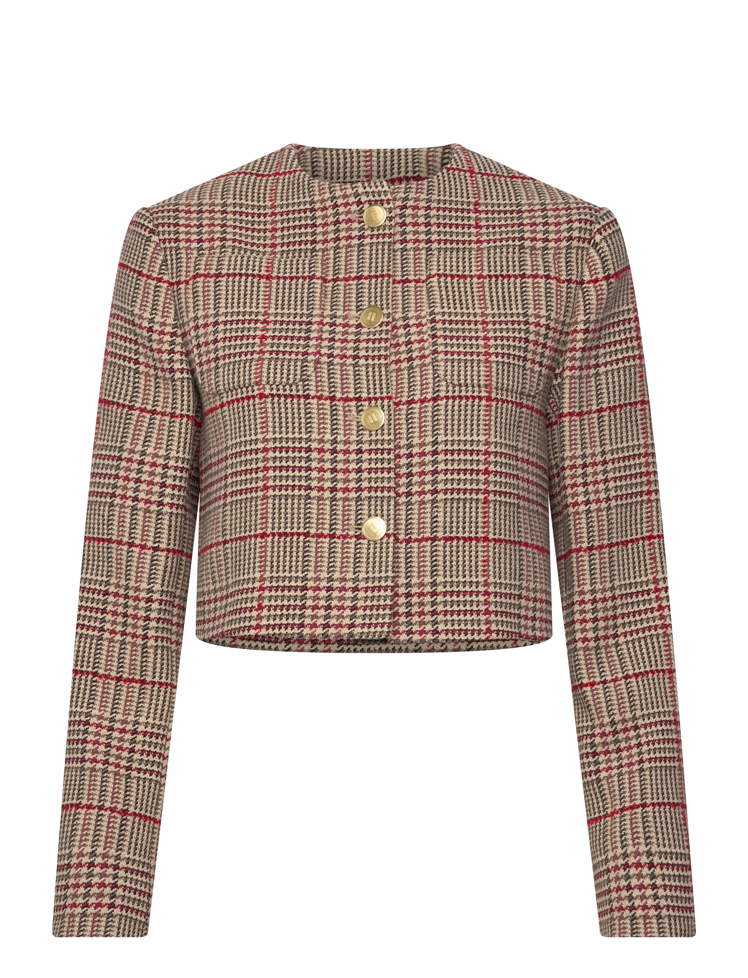 TWEED LADY JACKET - RED/ GREY CHECK