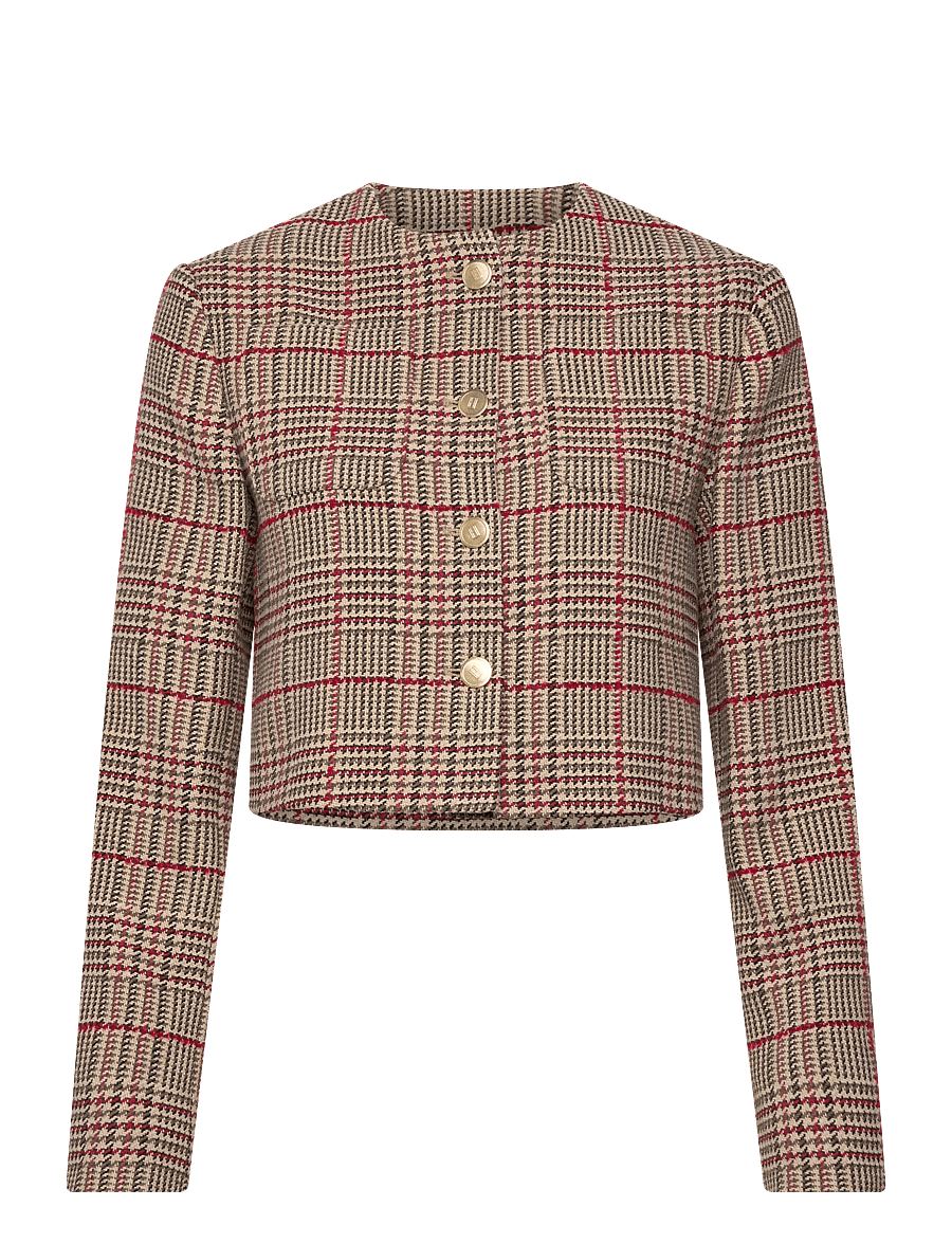 Tommy Hilfiger - TWEED LADY JACKET - bouclé - red/ grey check - 1