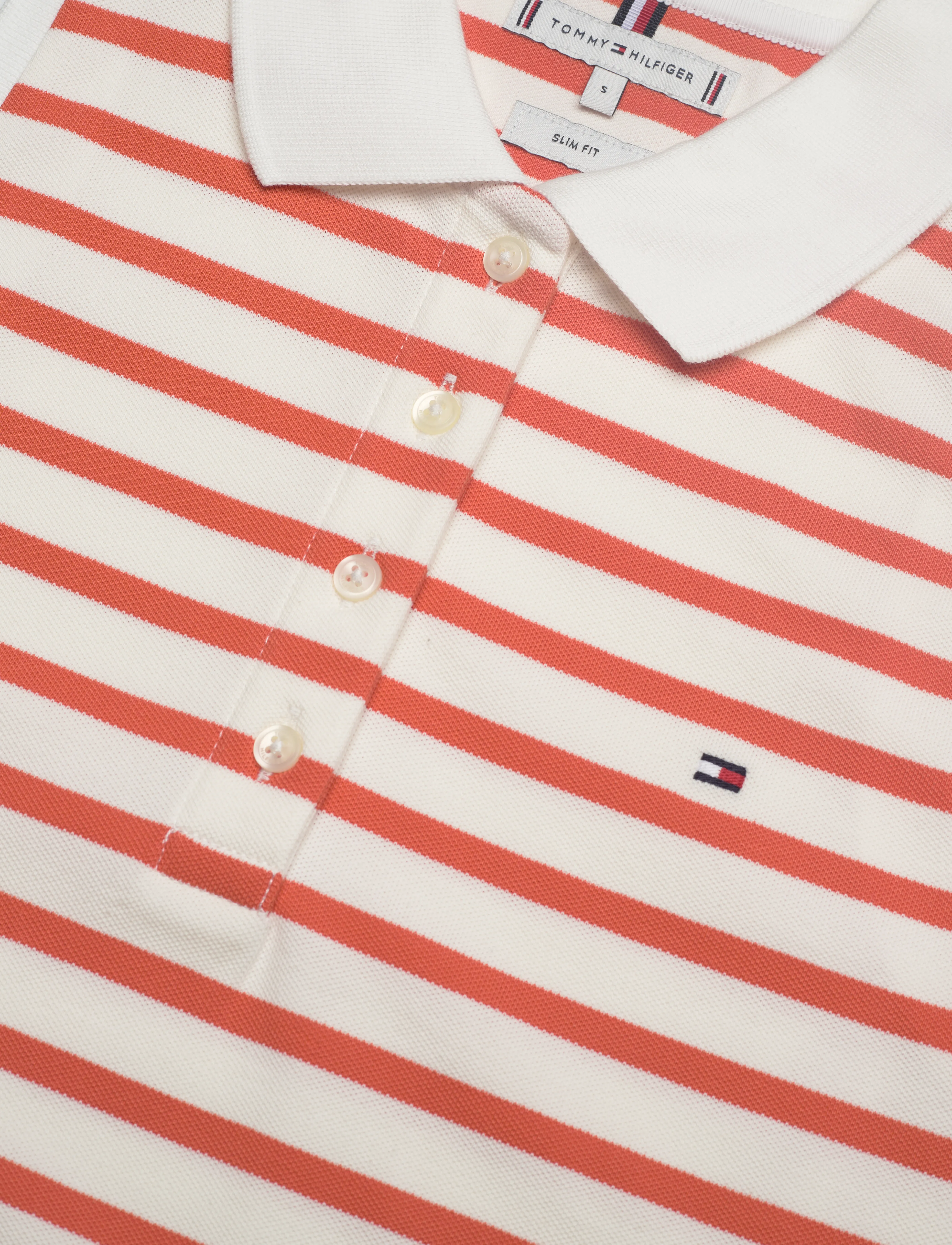 Tommy Hilfiger - 1985 SLIM SS POLO - poloshirts - classic breton ecu/ orange - 5