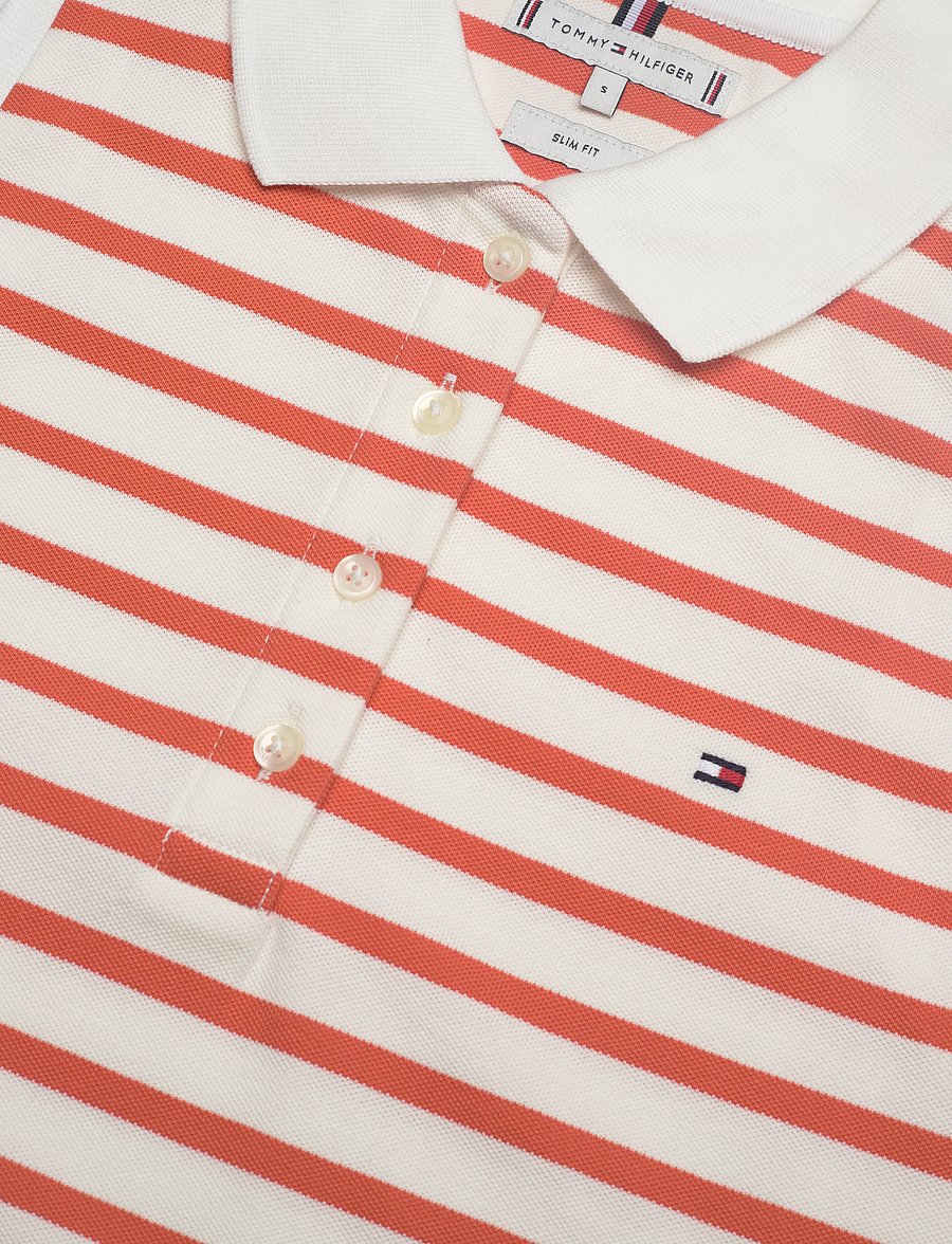 Tommy Hilfiger - 1985 SLIM SS POLO - poloshirts - classic breton ecu/ orange - 5