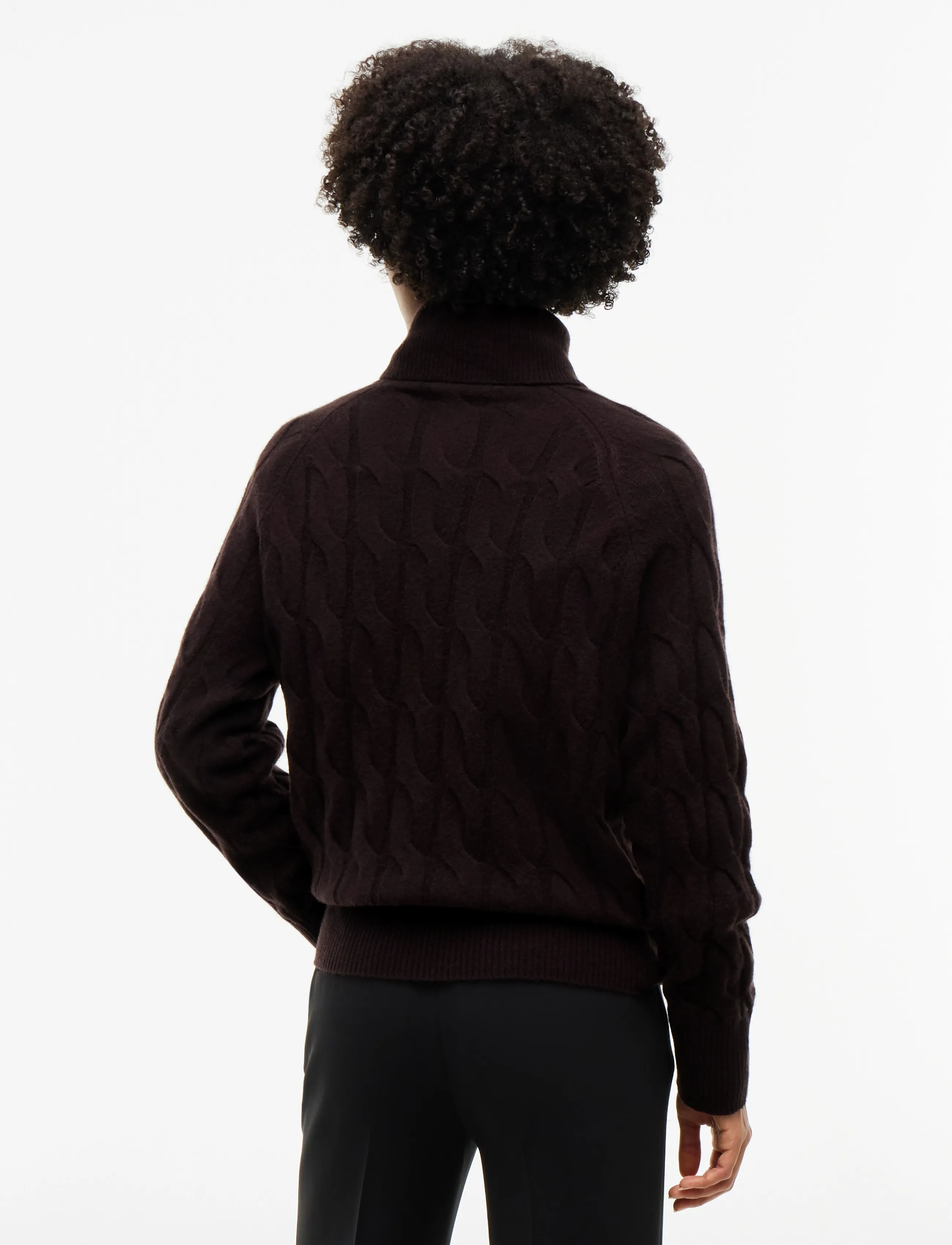 Tommy Hilfiger - SOFT WOOL CABLE ROLL-NK LS SWT - polotröjor - chocolate - 2