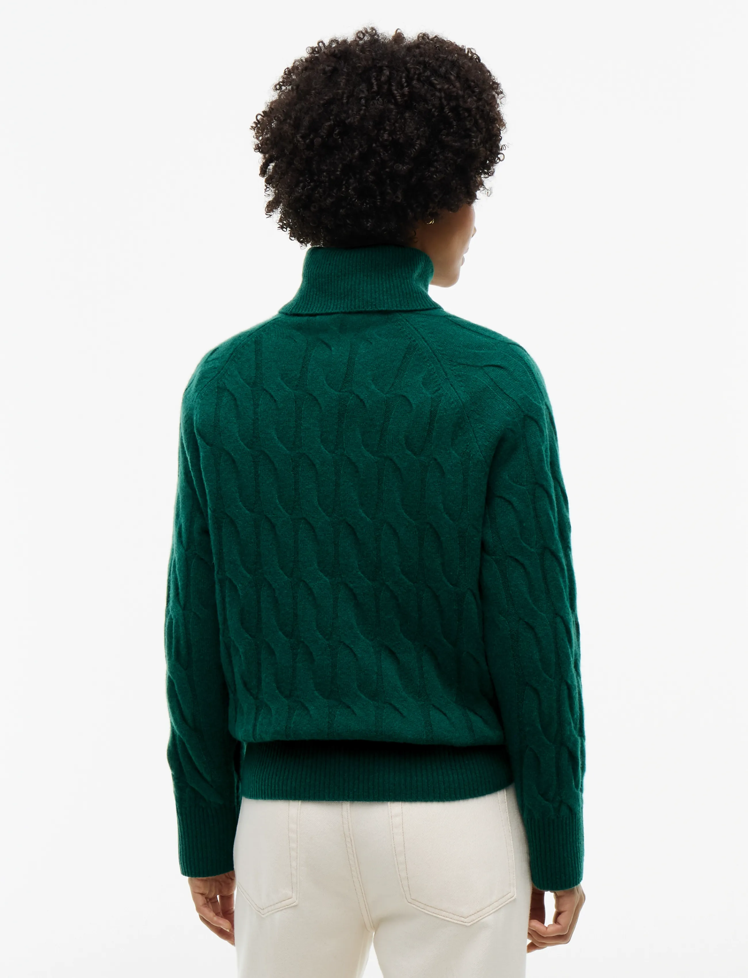 Tommy Hilfiger - SOFT WOOL CABLE ROLL-NK LS SWT - polotröjor - ornamental green - 2
