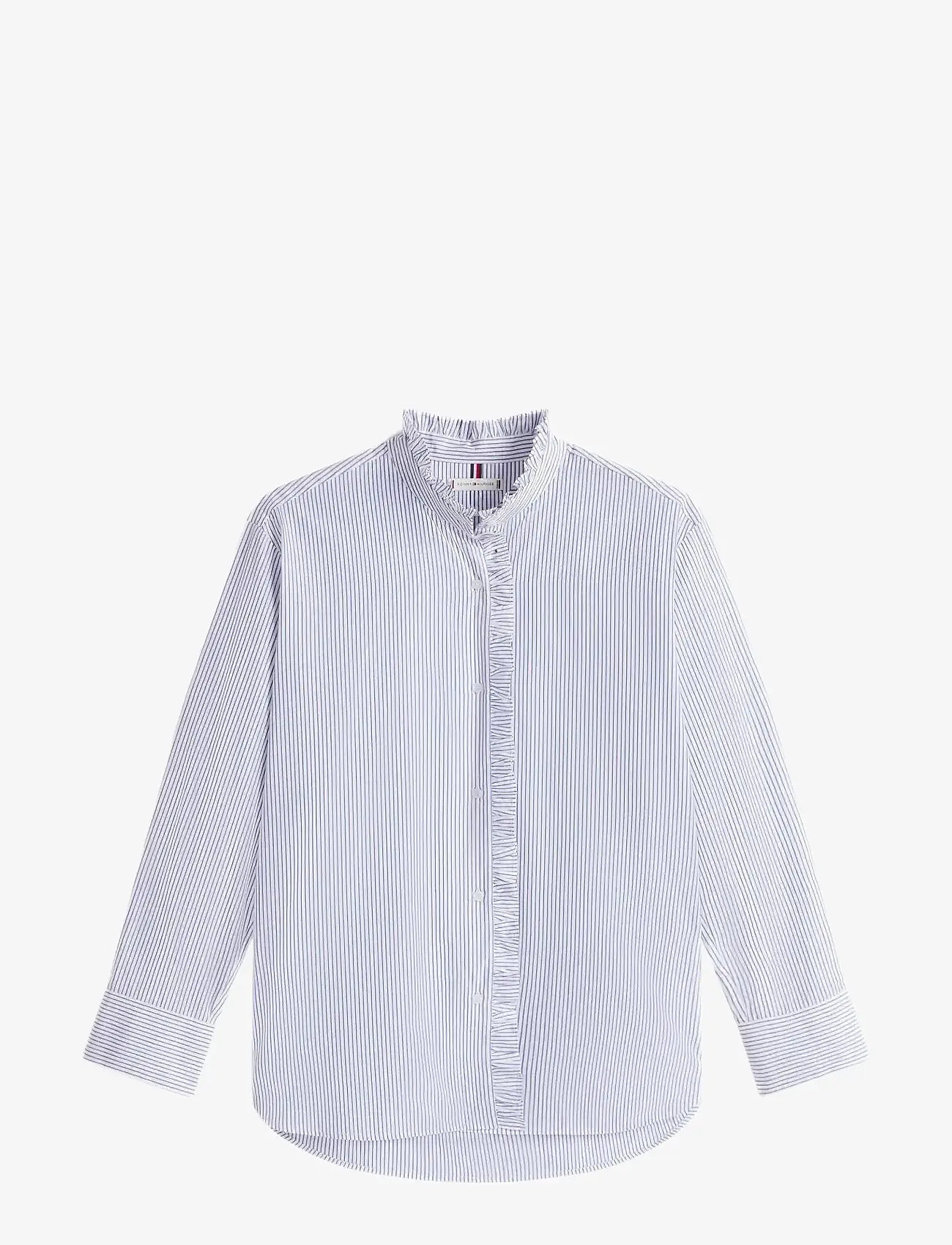 Tommy Hilfiger - POPLIN RUFFLE SHIRT - långärmade skjortor - hugh stp  blue - 1