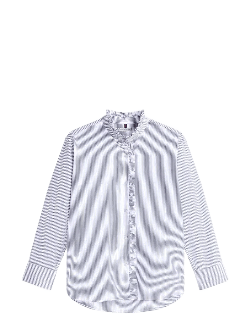 Tommy Hilfiger - POPLIN RUFFLE SHIRT - långärmade skjortor - hugh stp blue - 1