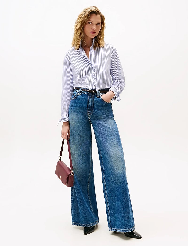 Tommy Hilfiger - POPLIN RUFFLE SHIRT - långärmade skjortor - hugh stp blue - 2