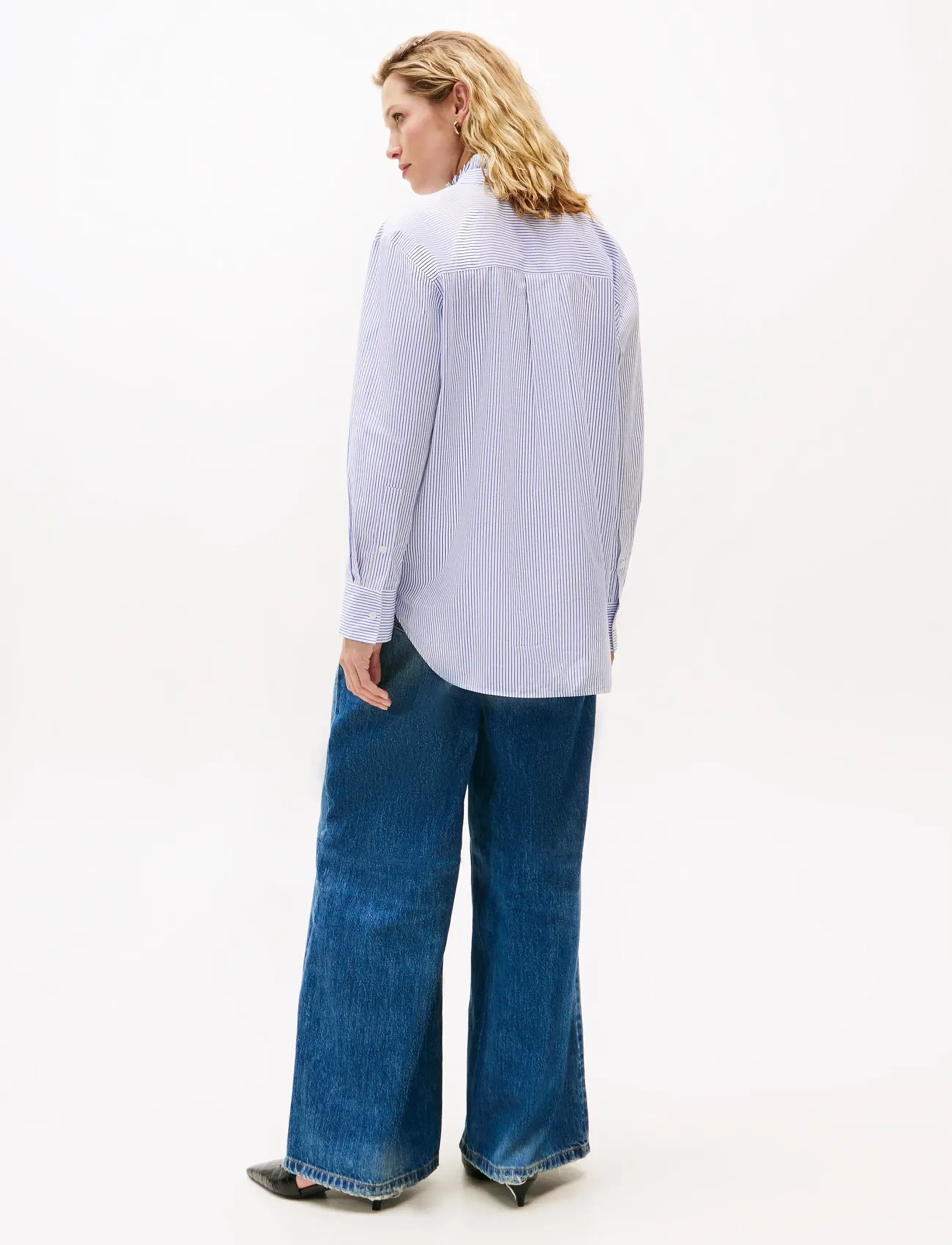 Tommy Hilfiger - POPLIN RUFFLE SHIRT - langermede skjorter - hugh stp/ blue - 3