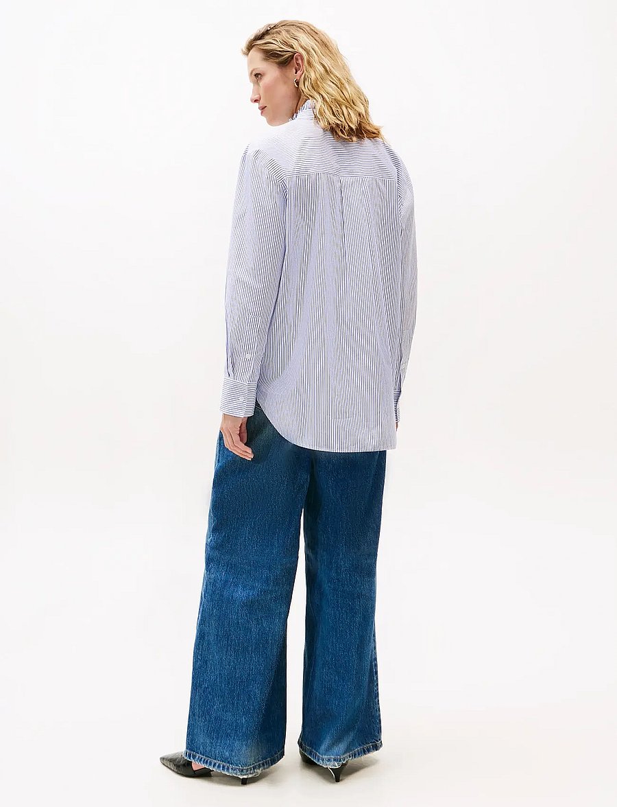 Tommy Hilfiger - POPLIN RUFFLE SHIRT - overhemden met lange mouwen - hugh stp/ blue - 3