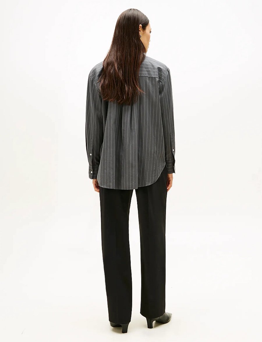 Tommy Hilfiger - SOFT FLANNEL EASY FIT SHIRT - langærmede skjorter - mid grey heather pinstripe - 3
