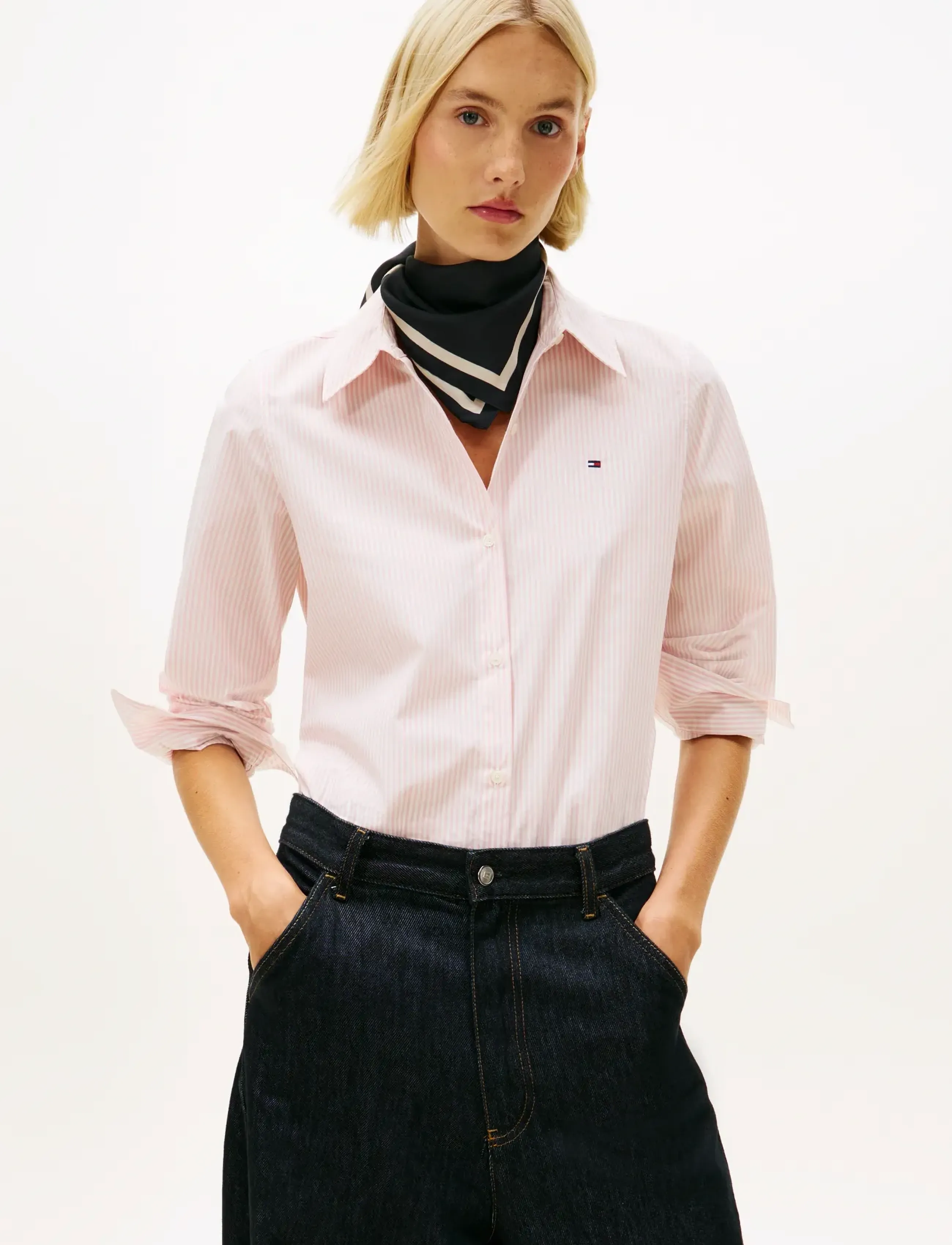 Tommy Hilfiger ESS POPLIN REGULAR SHIRT - Hemden - CLASSIC ITHACA STP BONITA PINK / pink/rose