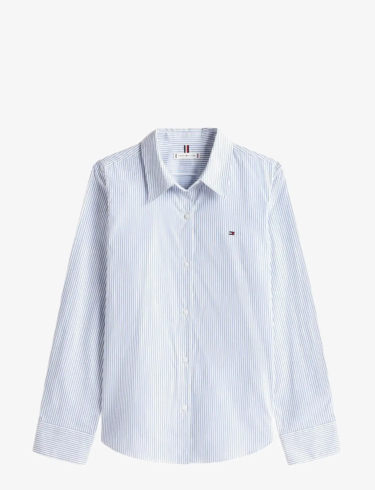 Tommy Hilfiger - ESS POPLIN REGULAR SHIRT - langærmede skjorter - hugh stp/ blue - 1