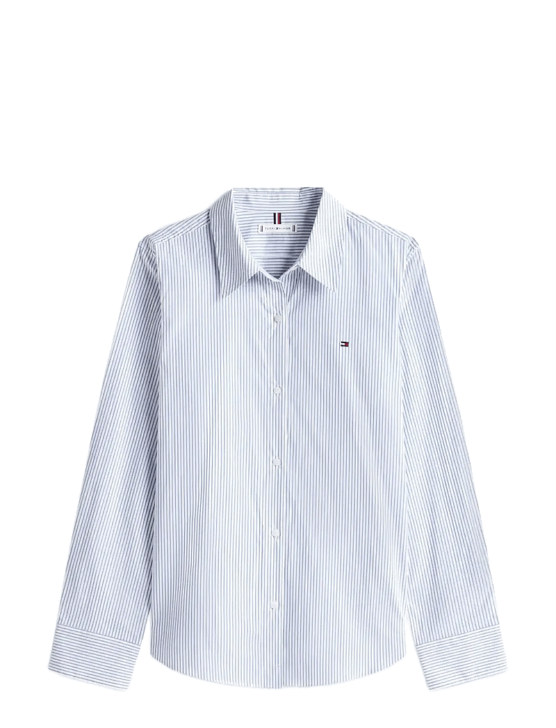 Tommy Hilfiger - ESS POPLIN REGULAR SHIRT - langærmede skjorter - hugh stp/ blue - 1