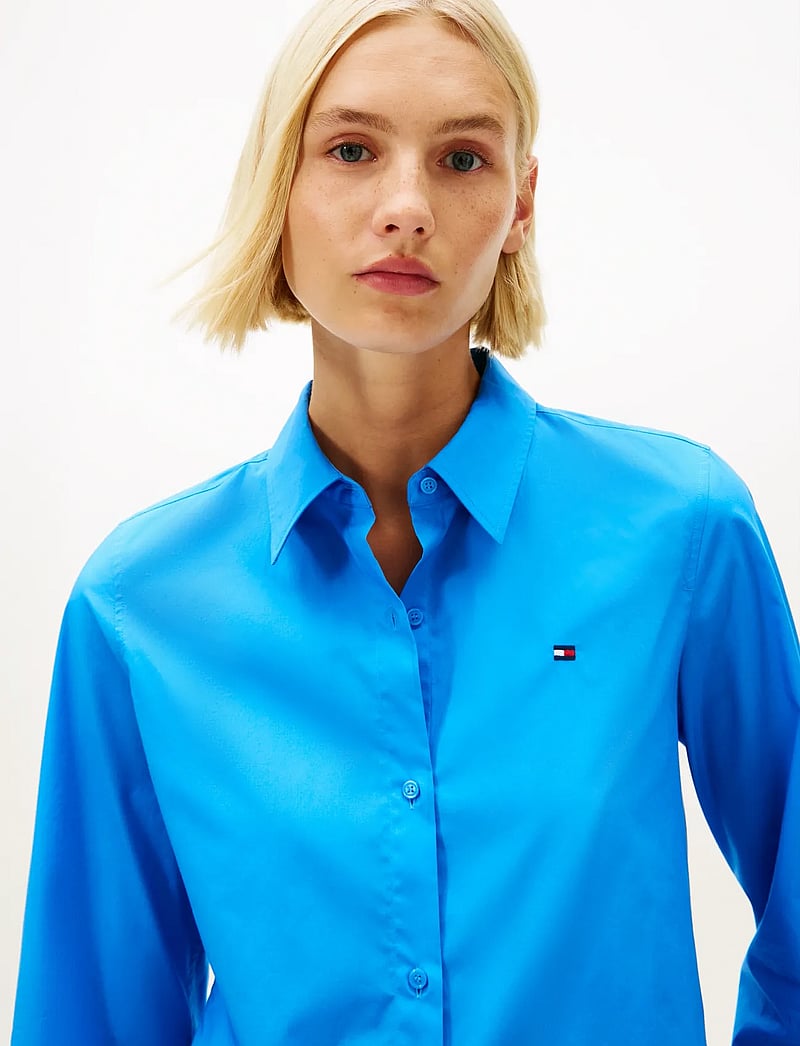 Tommy Hilfiger - ESS POPLIN REGULAR SHIRT - long-sleeved shirts - mesmerizing blue - 4