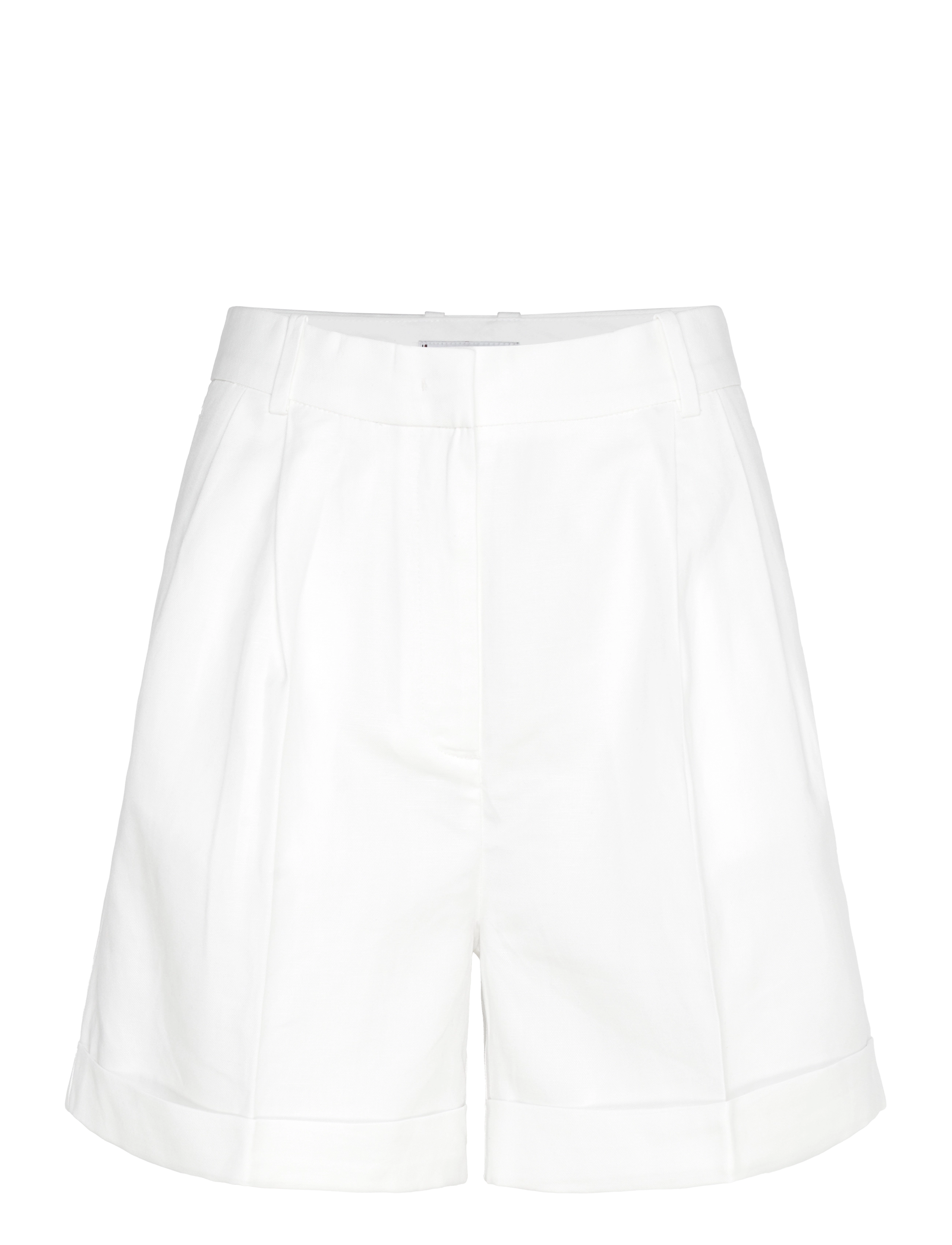 Tommy Hilfiger Linen Mix Pleated Short, 44, Shorts, Weiß - Paper Bag Frauen