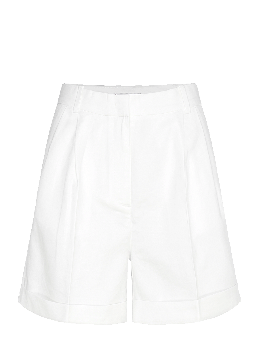 Tommy Hilfiger - LINEN MIX PLEATED SHORT - hørshorts - ivory petal - 0
