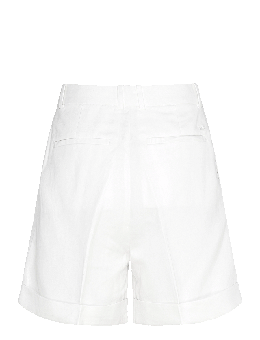Tommy Hilfiger - LINEN MIX PLEATED SHORT - hørshorts - ivory petal - 1