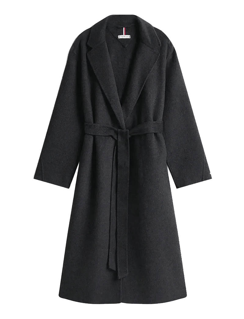 Tommy Hilfiger - DF WOOL REG BELTED MAXI COAT - vinterjakker - dark grey heather - 1