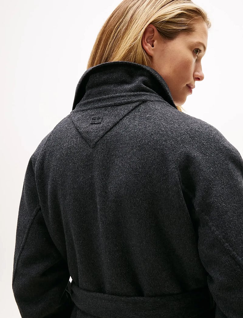 Tommy Hilfiger - DF WOOL REG BELTED MAXI COAT - vinterjakker - dark grey heather - 3