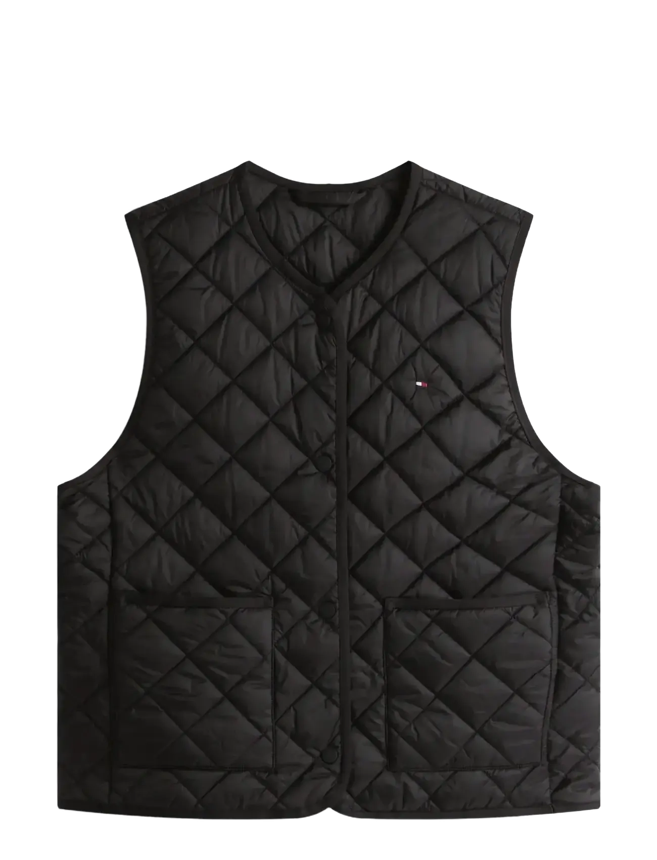 LW PADDED REG QUILTED VEST - BLACK
