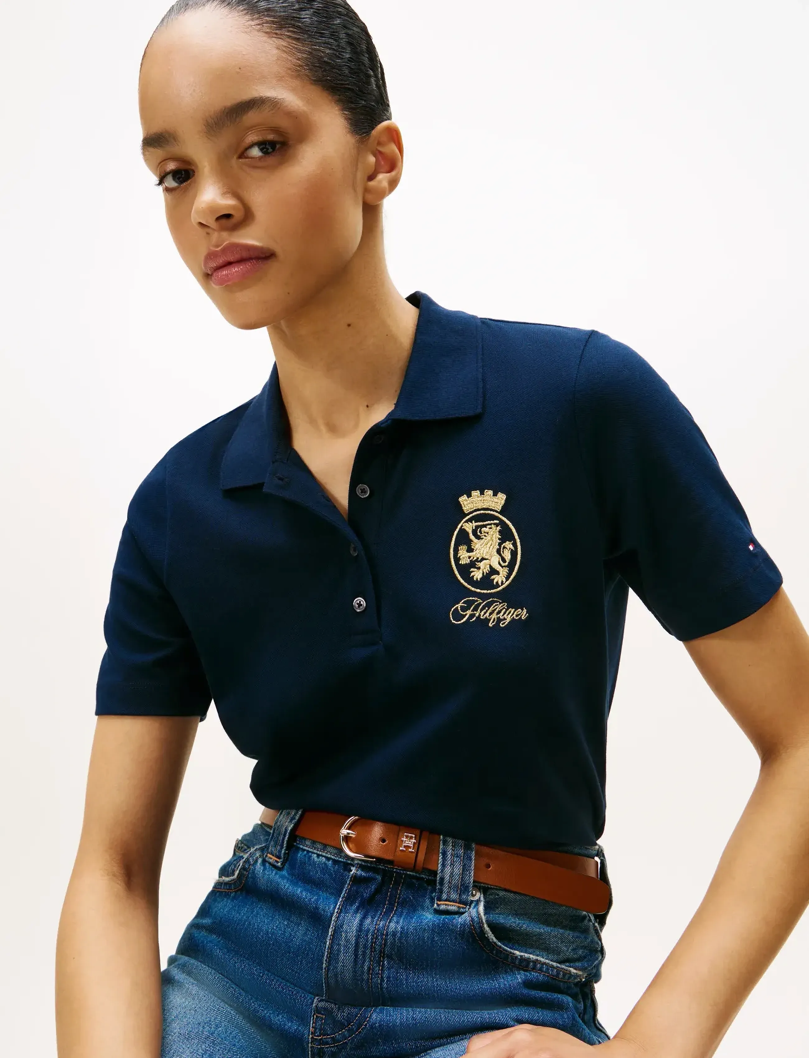 Tommy Hilfiger - GOLD CREST REG SS POLO - polo shirts - dark night navy - 4