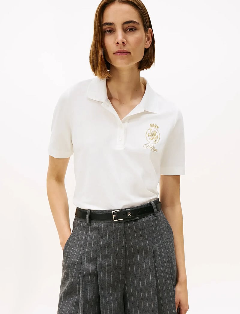 Tommy Hilfiger - GOLD CREST REG SS POLO - pikéer - ecru - 0