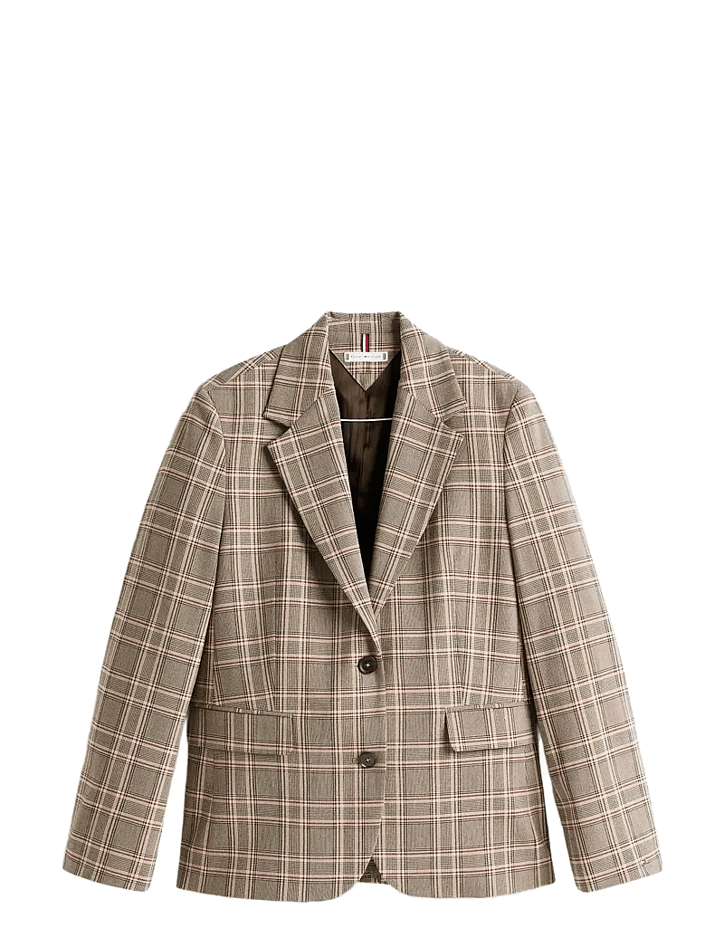 Tommy Hilfiger - CORE CHECK REG STRAIGHT BLAZER - enkeltradede blazere - brown/ ow check - 1