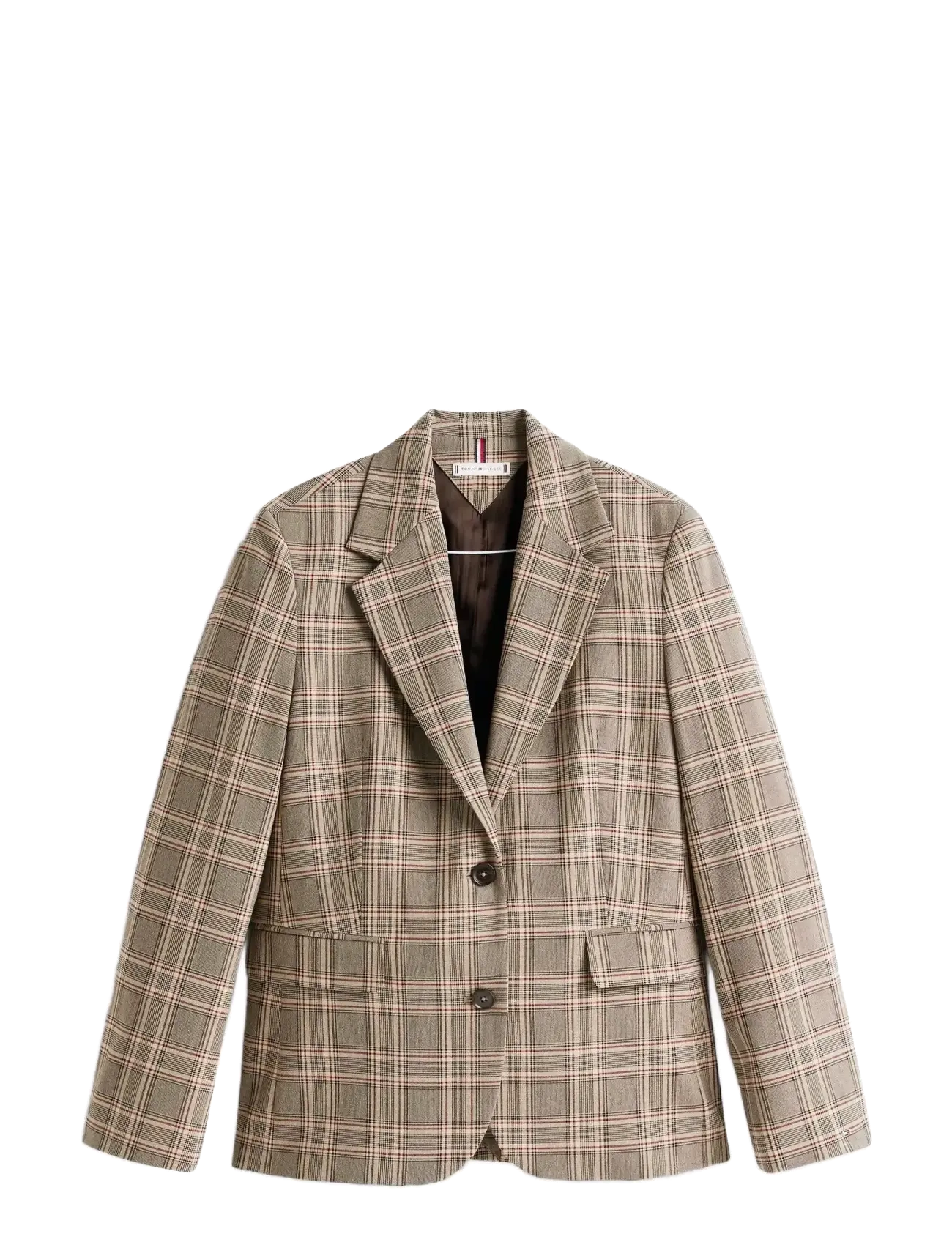 Tommy Hilfiger CORE CHECK REG STRAIGHT BLAZER - Pintsakud - BROWN/ OW CHECK / beige
