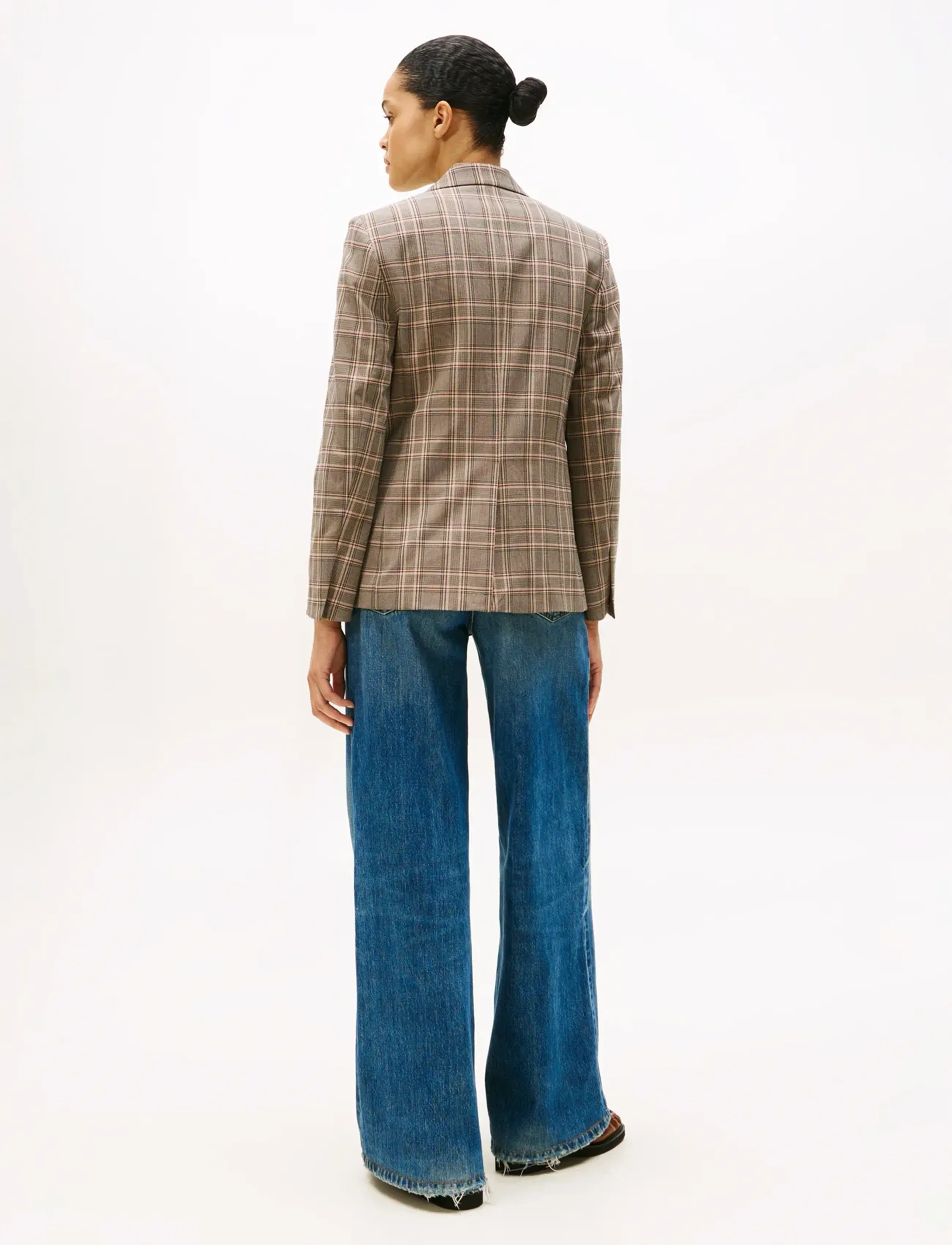Tommy Hilfiger - CORE CHECK REG STRAIGHT BLAZER - einreihige blazer - brown/ ow check - 3