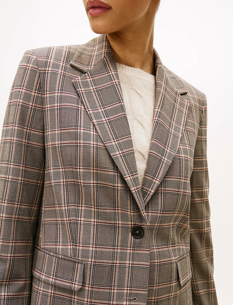 Tommy Hilfiger - CORE CHECK REG STRAIGHT BLAZER - enkeltradede blazere - brown/ ow check - 4