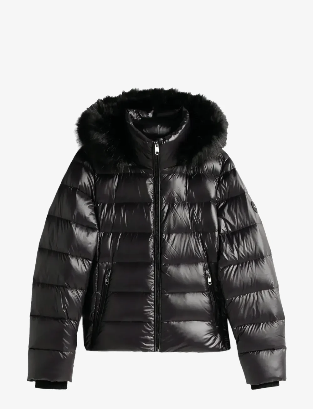 Tommy Hilfiger - GLOSS HW DOWN SLIM JACKET W FUR - dunjackor - black - 1