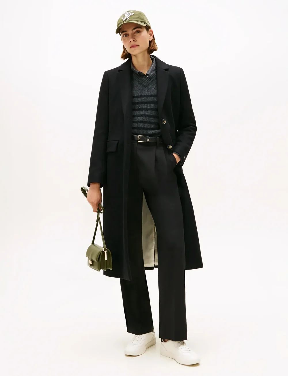Tommy Hilfiger - CLASSIC SB WOOL REG MAXI COAT - ullkåper - black - 0