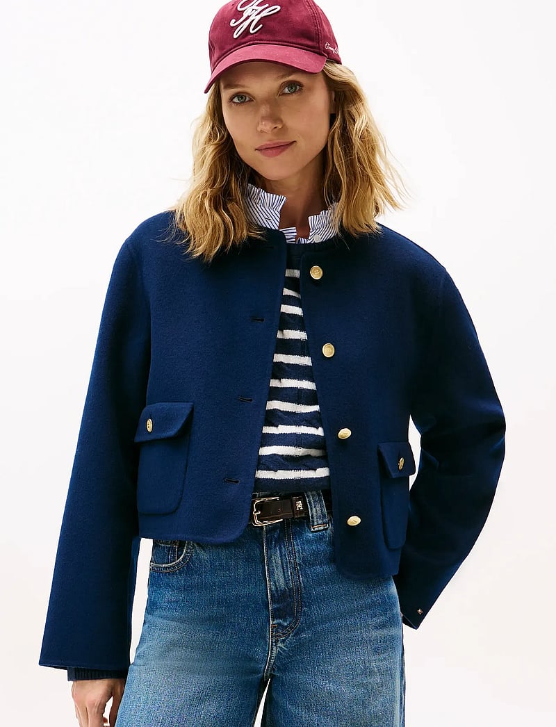 Tommy Hilfiger - DF WOOL BLEND REG LADY JACKET - bouclés - dark night navy - 0