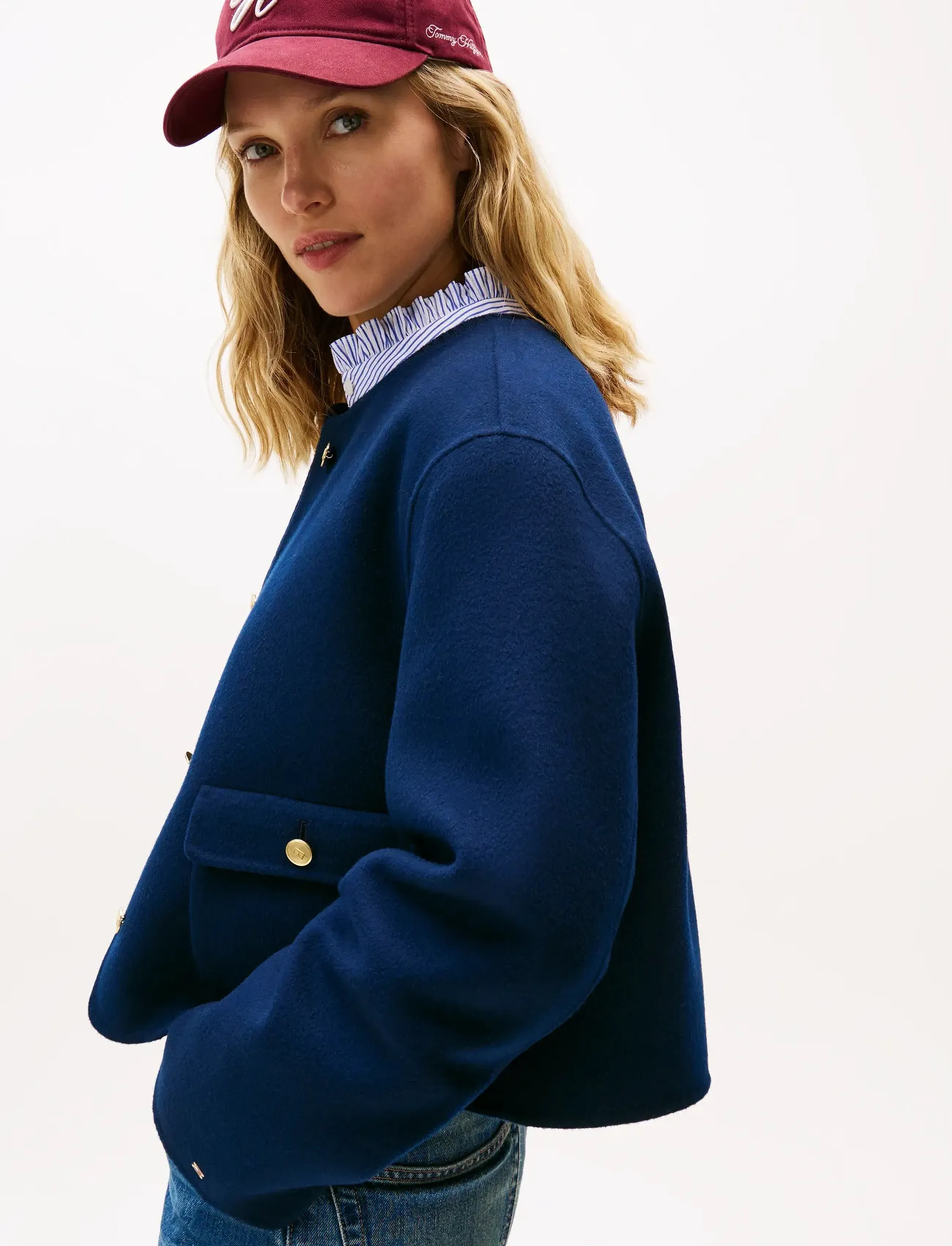 Tommy Hilfiger - DF WOOL BLEND REG LADY JACKET - festmode zu outlet-preisen - dark night navy - 4