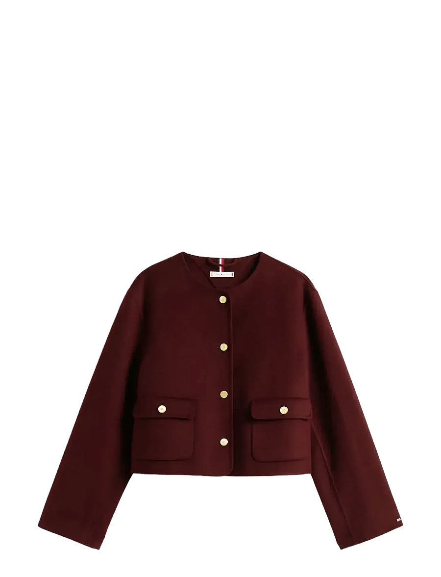 Tommy Hilfiger - DF WOOL BLEND REG LADY JACKET - buklee-jakid - deep burgundy - 1