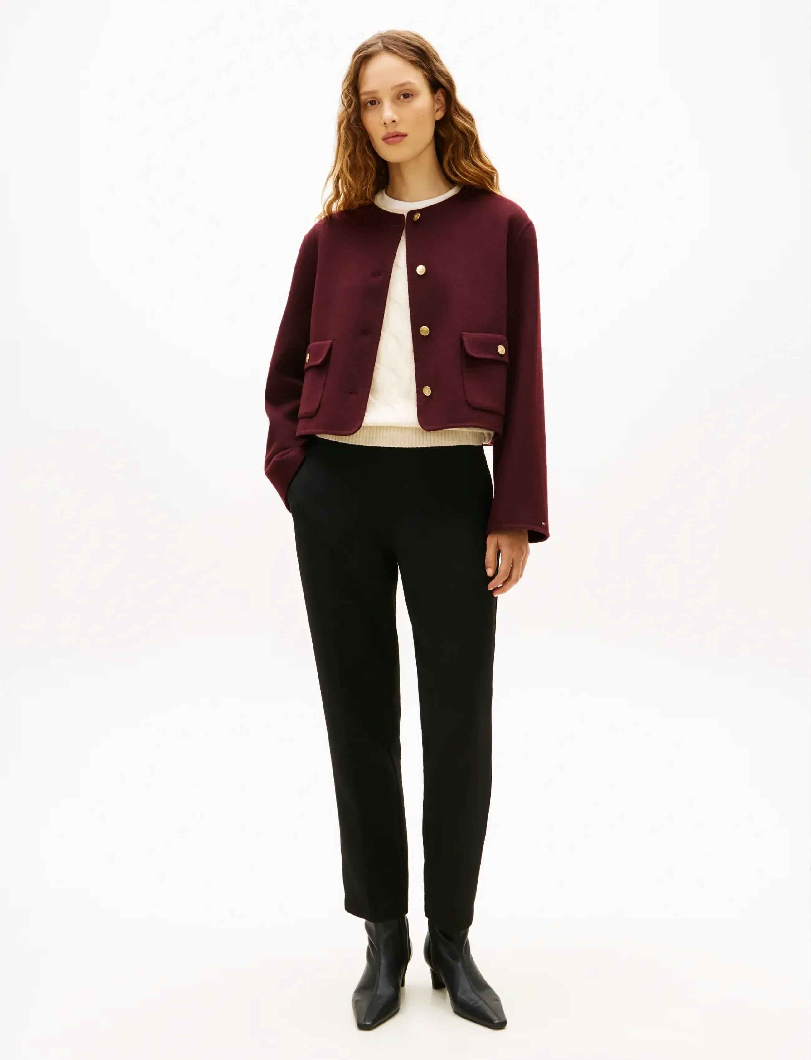 Tommy Hilfiger - DF WOOL BLEND REG LADY JACKET - bouclés - deep burgundy - 2