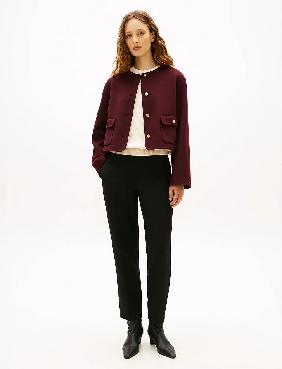 Tommy Hilfiger - DF WOOL BLEND REG LADY JACKET - buklee-jakid - deep burgundy - 2