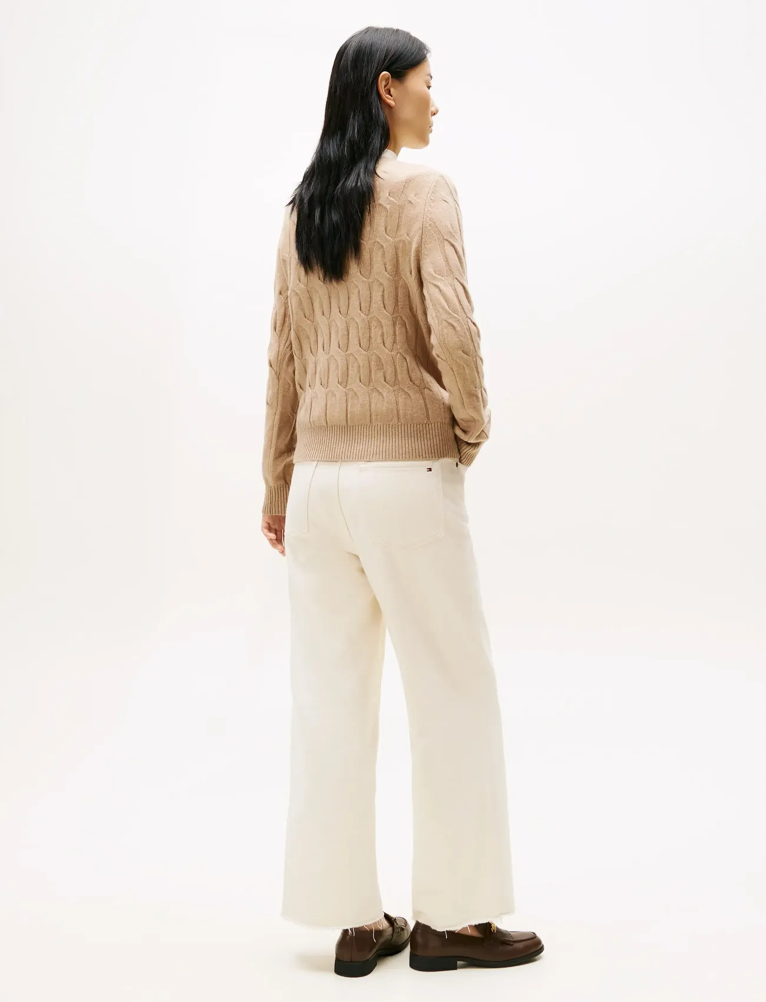 Tommy Hilfiger - SOFT WOOL CABLE C-NK LS CARDIGAN - cardigans - safari canvas heather - 3
