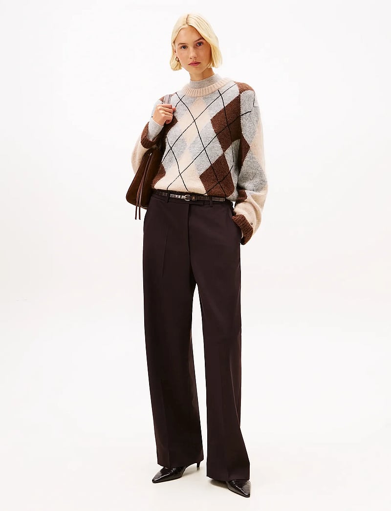 Tommy Hilfiger - ALPACA BLEND ARGYLE C-NK LS SWT - striktrøjer - argyle legacy brown / mid grey htr - 2