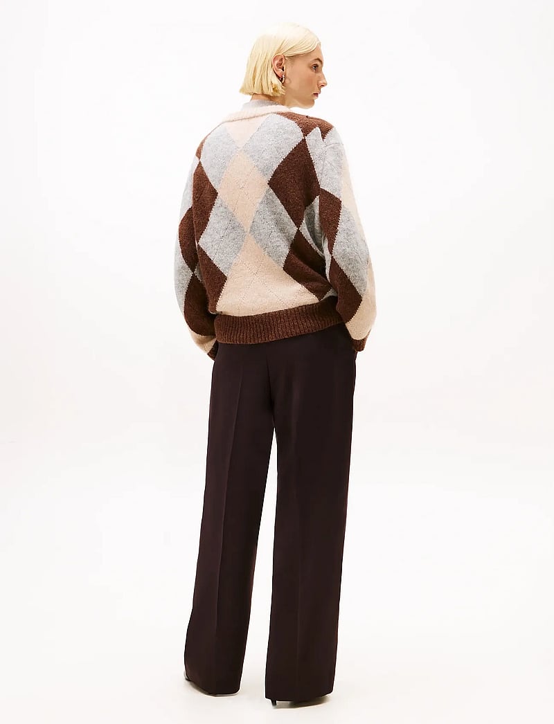 Tommy Hilfiger - ALPACA BLEND ARGYLE C-NK LS SWT - striktrøjer - argyle legacy brown / mid grey htr - 3