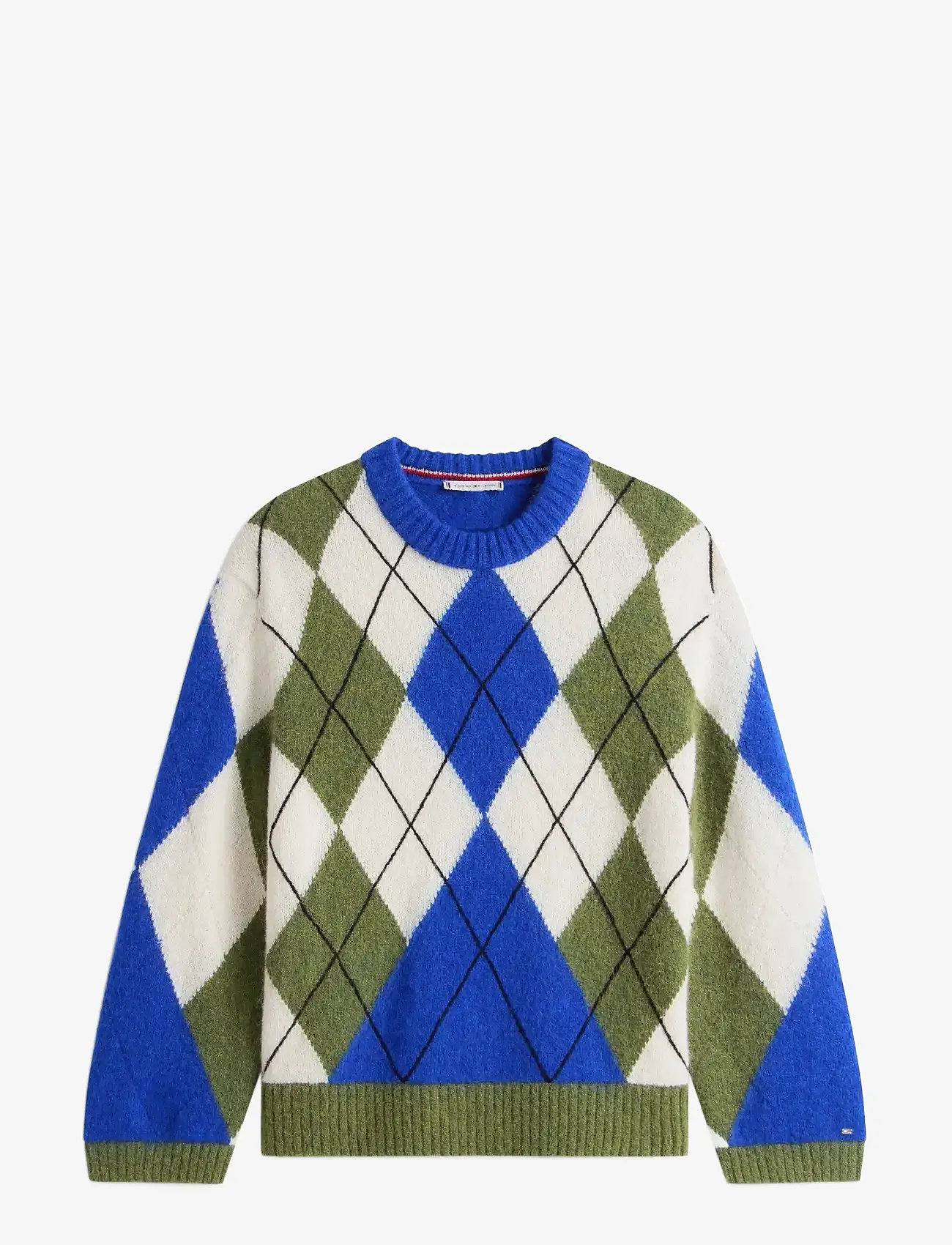 Tommy Hilfiger - ALPACA BLEND ARGYLE C-NK LS SWT - herbstliche kleidung - argyle cobalt / deep evergreen - 0