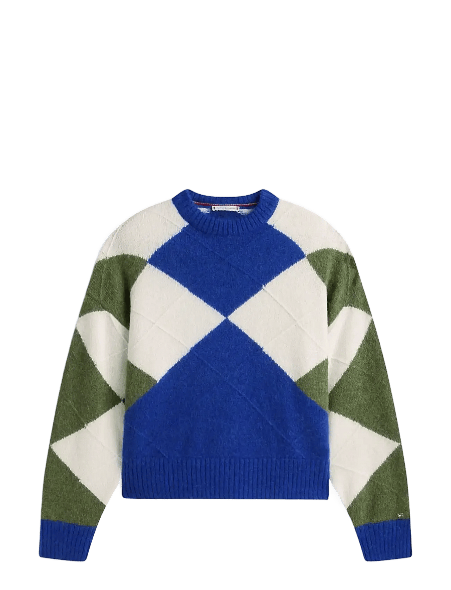 Tommy Hilfiger - ALPACA BLEND ARGYLE C-NK LS SWT - pullover - argyle cobalt / deep evergreen - 1