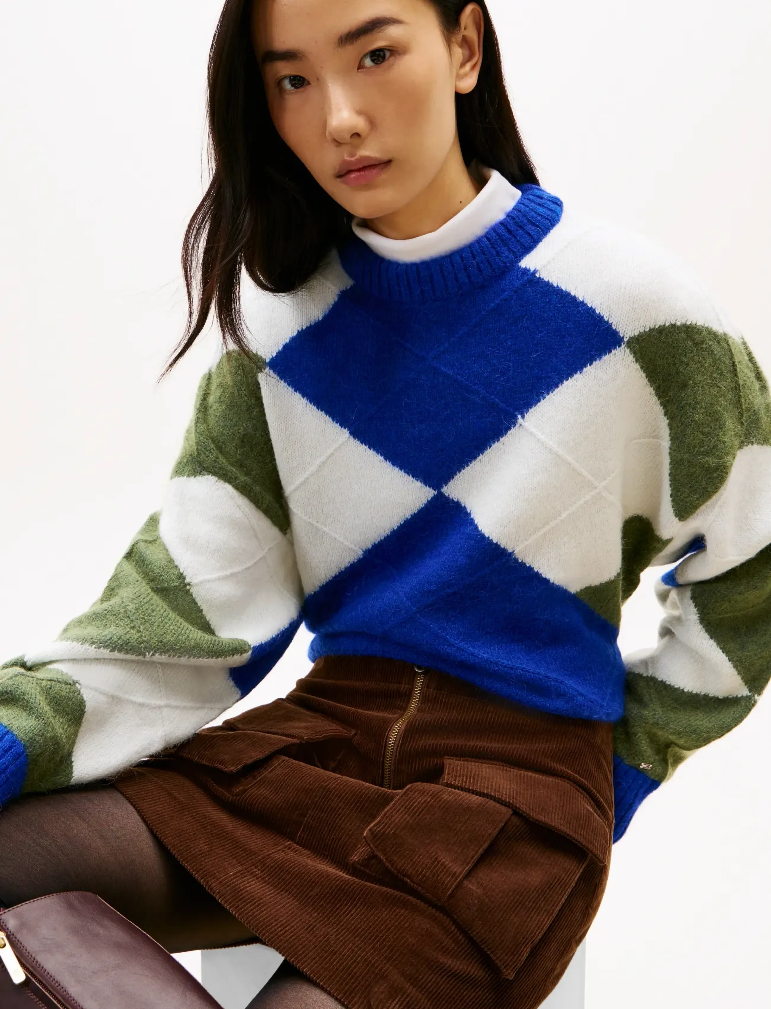 Tommy Hilfiger - ALPACA BLEND ARGYLE C-NK LS SWT - jumpers - argyle cobalt / deep evergreen - 4
